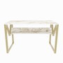 Hanah Home Lona Escritorio de Estudio Blanco y Dorado